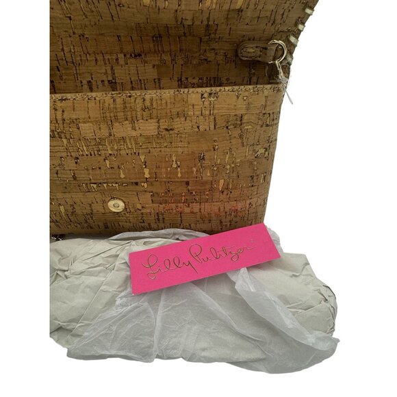 Lilly Pulitzer Cork Clutch Bag With Gold Chain & Metallic Accents - Picture 6 of 6